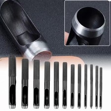 Leather Hollow Hole Punch Set 12PCS Carbon Steel 110mm for Craft Projects