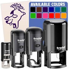 Happy Dog Wagging Tail Flying Self-Inking Rubber Stamp Crafting Planners