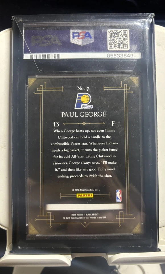 Panini Black Friday 2016-17 Paul George Hoosiers Hickory SSP PSA 7 #/50 Foto 2 de 2
