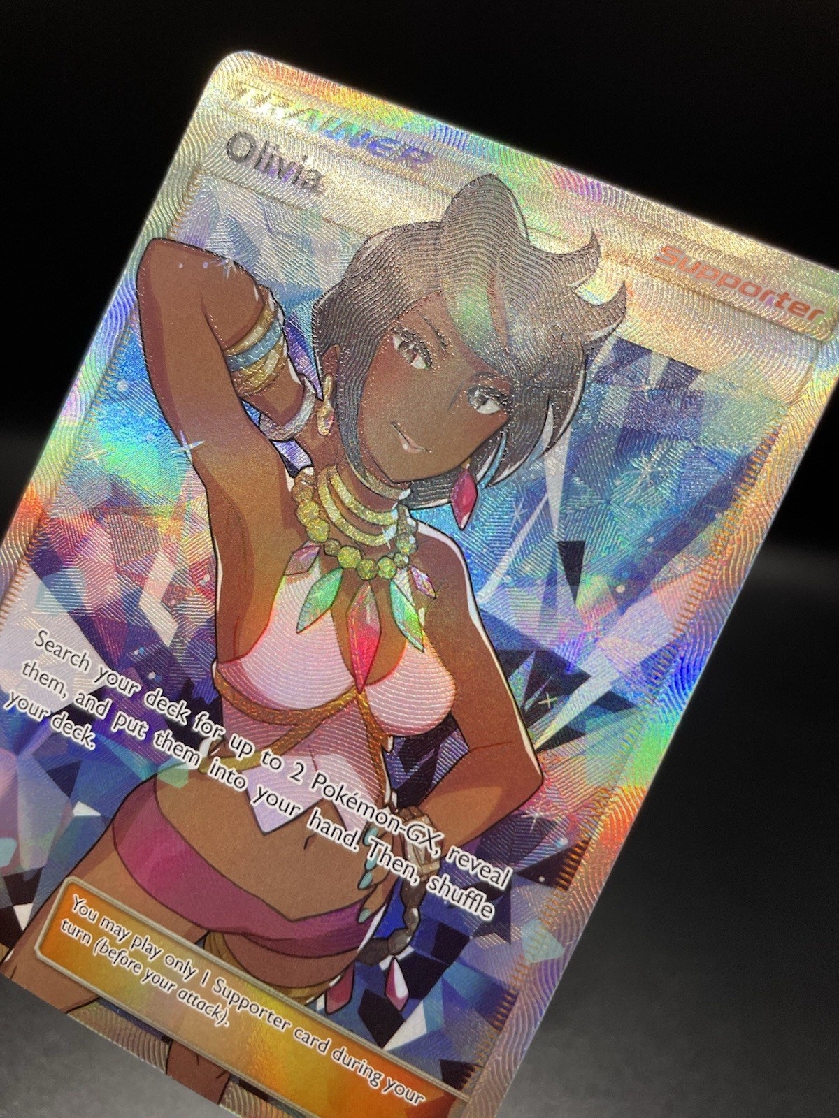 Olivia 111/111 NM Crimson Invasion Sun Moon Full Art Card Pokemon TCG