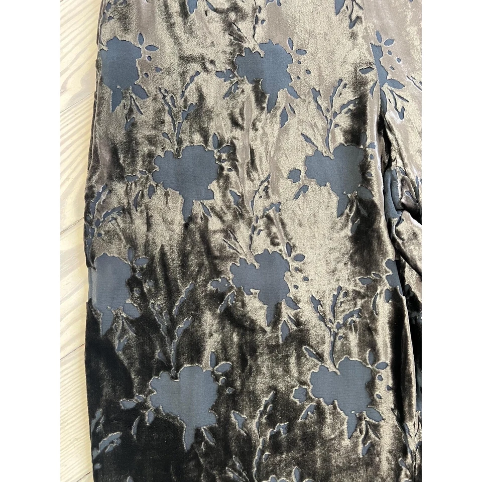 1990s Pants / 90s Giorgio Armani Gray Silk Burnout Trousers / Medium - Image 4 of 4