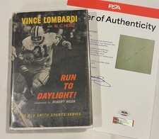Vince Lombardi Packers - Run to Daylight - Autographed / Signed Book - PSA Auth