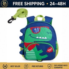 Toddler Dinosaur Backpack Kids 2-4 Travel Preschool Water Resistant Leash