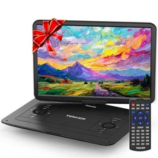 17.9" Portable DVD Player with Rotatable Screen, Rechargeable Multimedia Device