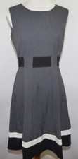 Calvin Klein  Gray Black White Solid Zip Up Back Sleeveless  Womens 6