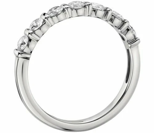 Настоящий 14K белое золото 3/4 карата белый круглый огранки кубический цирконий уникальный обручальное кольцо - Изображение 2 из 2