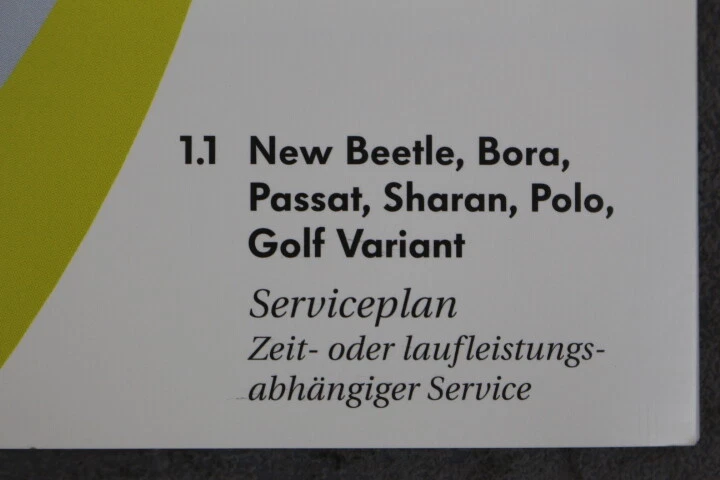 VW Serviceplan 11.2003 New Beetle Golf Variant Polo "Ohne Einträge" Serviceheft - Bild 2 von 4