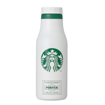 PORTER × Starbucks Stainless Steel Logo Bottle White φ7.3'×8.4
