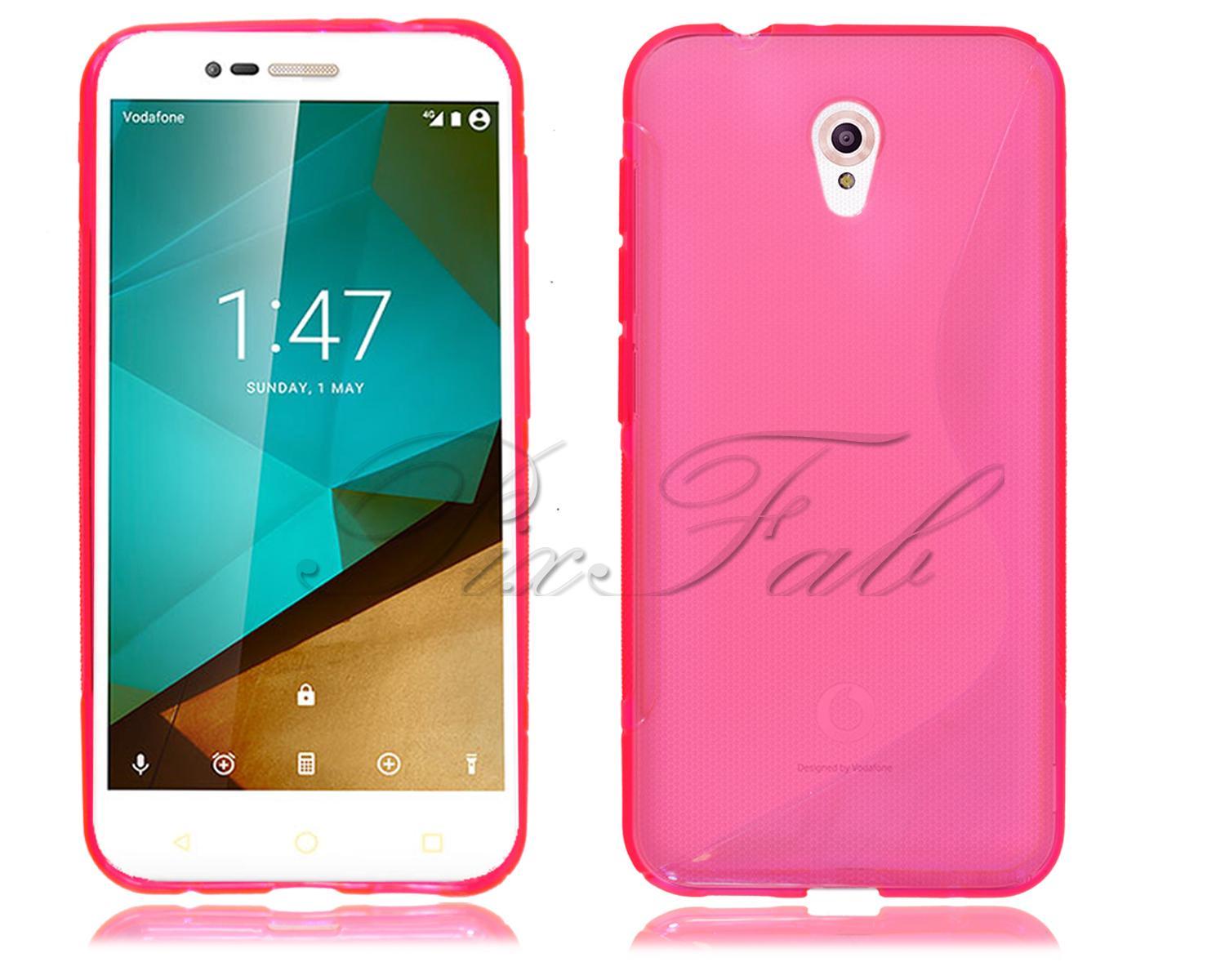 New Black Pink Slim Gel Silicone Rubber Phone Case For Vodafone Mobile