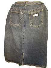 Vintage Gitano Womens High Waisted Denim Skirt Size 10 Western Cut Deep Pockets