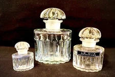 3-Antique Le Dix Balenciaga Paris, France Perfume Bottles 1940s Amazing