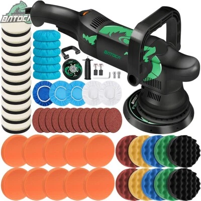 BATOCA 63PCS Dual Action 6" Car Polisher Buffer Sander Orbital DA Polishing Machine Pad