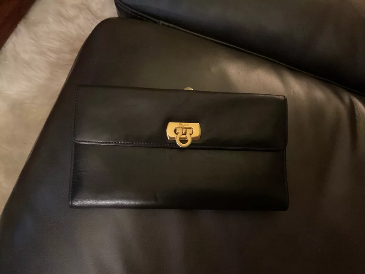 Salvatore ferragamo black clearance wallet