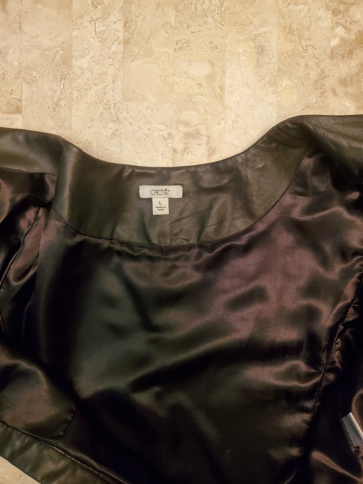 CACHÉ Leather Jacket Large Lightweight SOFT Zip B… - image 19