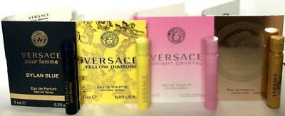 Lot of 4 Versace Women Sample Bright Crystal Eros Dylan Blue Yellow Diamond