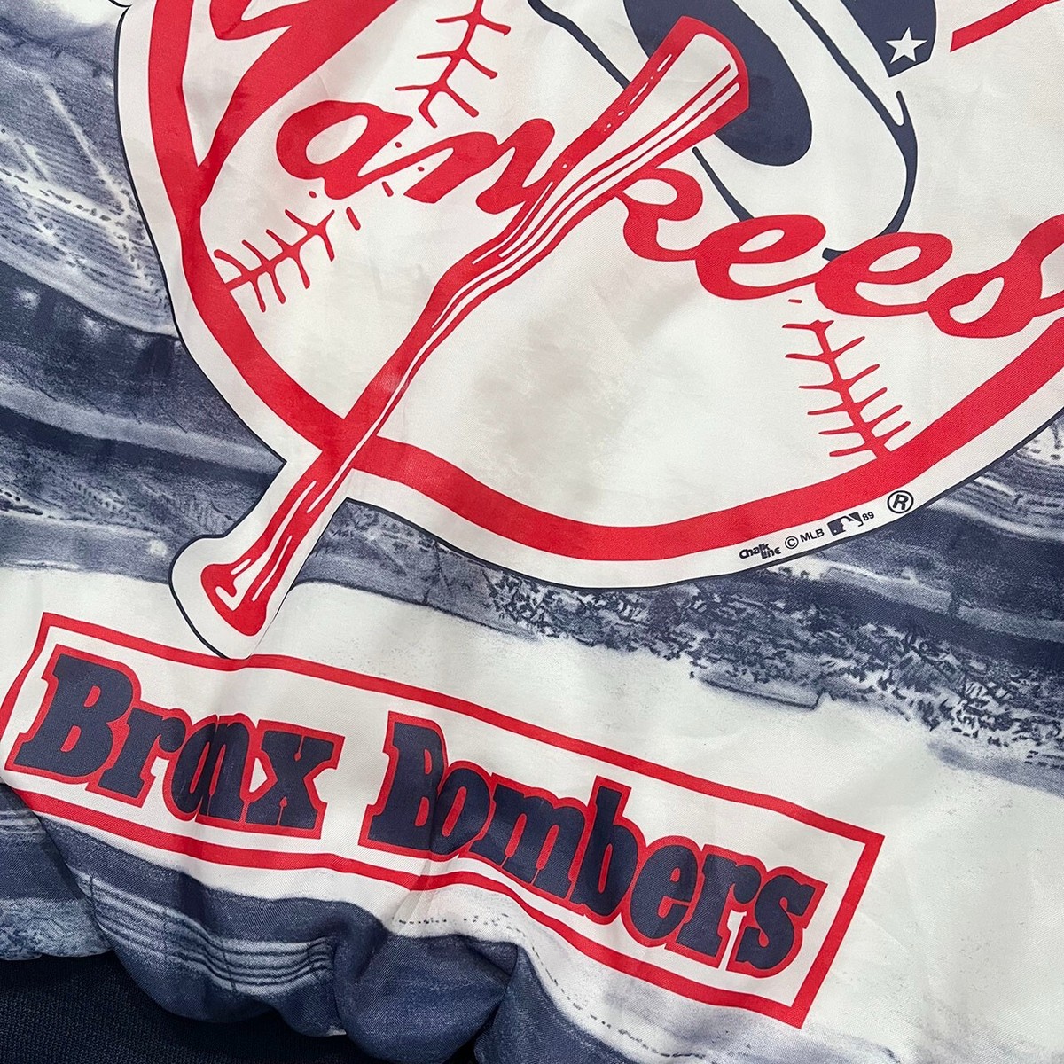 VTG 80s 90s MLB NEW YORK YANKEES CHALK LINE FANIMATION JACKET SIZE