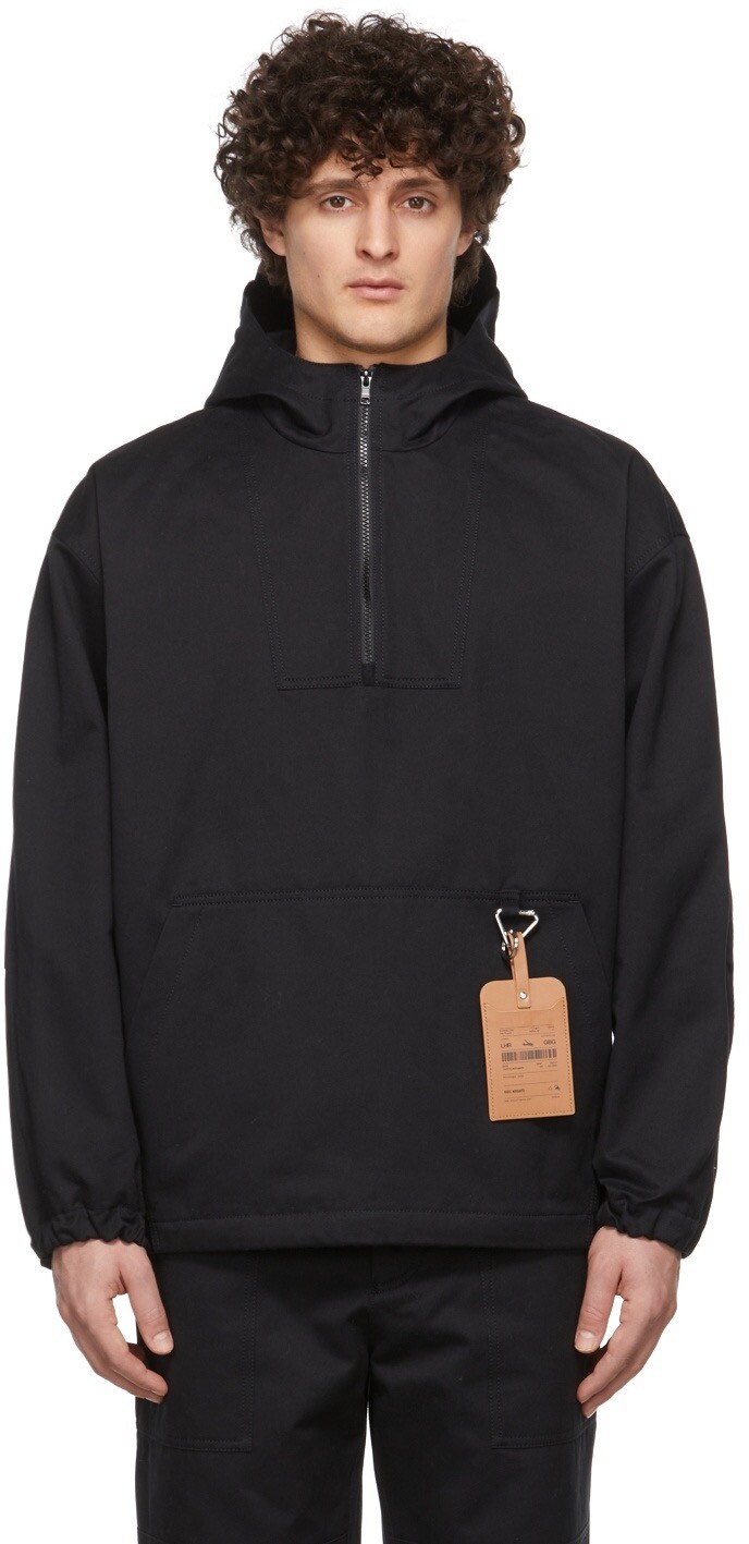 Axel Arigato Metric Jacket Overhead Black XL Hooded Canvas Relaxed Fit