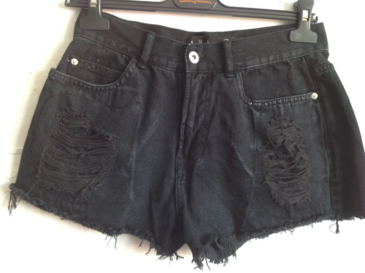 Denim Co. Short en Jean Femme Bleu Taille Haute Casual