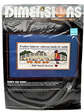 Vtg 80's Dimensions Counted Cross Stitch Kit Hearts  Hands Mother Children NEW