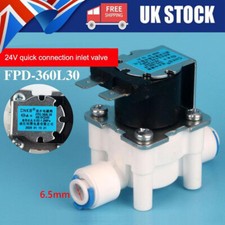 24V 1/4" Inlet Water Solenoid Valve Quick Connect for RO Reverse Osmosis