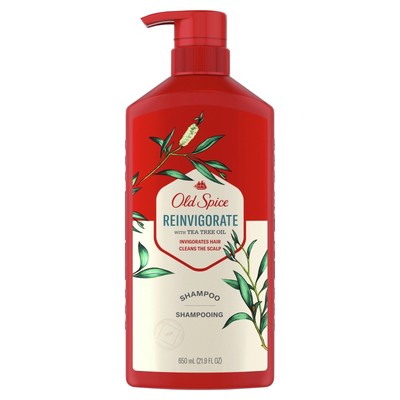 Old Spice 21.9 Oz Reinvigorate Tea Tree Oil Shampoo Cleans The Scalp