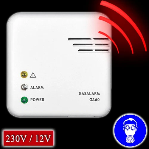 Gasalarm 12V 230V Gaswarner Gasmelder Gaswarngerät Volt Alarmanlage Gasdetektor