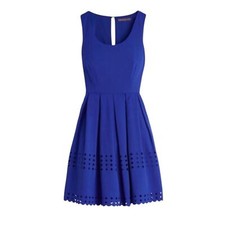 BRIXON IVY | Cobalt Blue James Laser Cut Sleeveless Knee Length Dress size XS