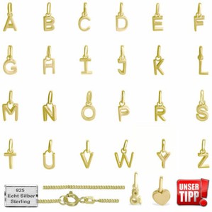 Flongo Initial Halskette â€“ Edelstahl Kette Mit Buchstaben-AnhÃ¤nger | PersÃ¶nliches SchmuckstÃ¼ck In Gold