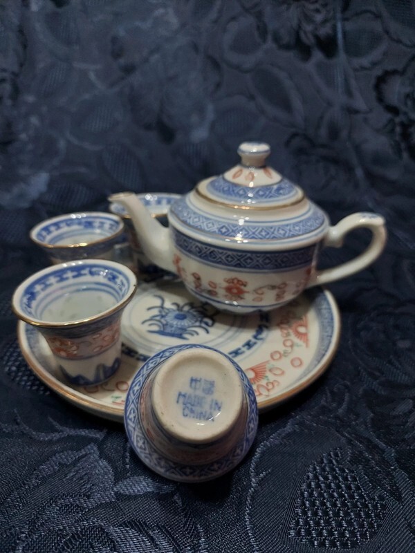 Set 2 Tazze Da Tè Giapponesi In Ceramica Senza Manico - Stile Vintage Blu Per Sakè O Tè - Foto 2