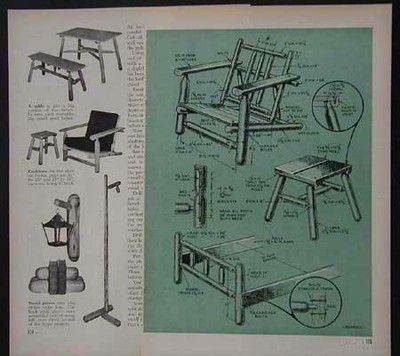 Rustic Cedar Log Furniture 1948 How To Build Plans Ebay