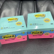New Post It Notes, Ultra Colors, 3" x 3" 500count 2 Packs 1000 Total s13