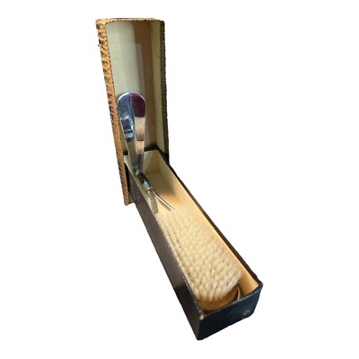 Folding Shoe Horn and Clothes Lint Brush Combination in Original Box Japan AS IS