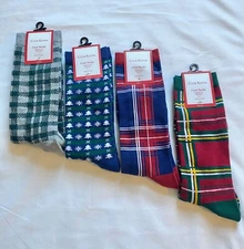 Club Room Men's Novelty Christmas Holiday Crew Socks 4 Pairs NWT One Size