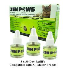 Zenpaws Calming Diffuser - 3 Refills- fits Comfort Zone, Relaxivet, all others
