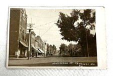 Milwaukee St Kewaunee Wis Street Scene Postcard Real Photo