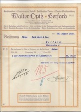 Rechnung / Walter Opitz / Herford / 1919 / Buchdruckerei - Papierwaren-Fabrik