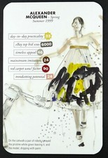 1 x Fashion card Alexander McQueen Spring Summer 1999 Robots spraying dress FC1