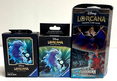 Disney Lorcana Lot Starter Deck Amber Sapphire + Sleeves Deckbox ...