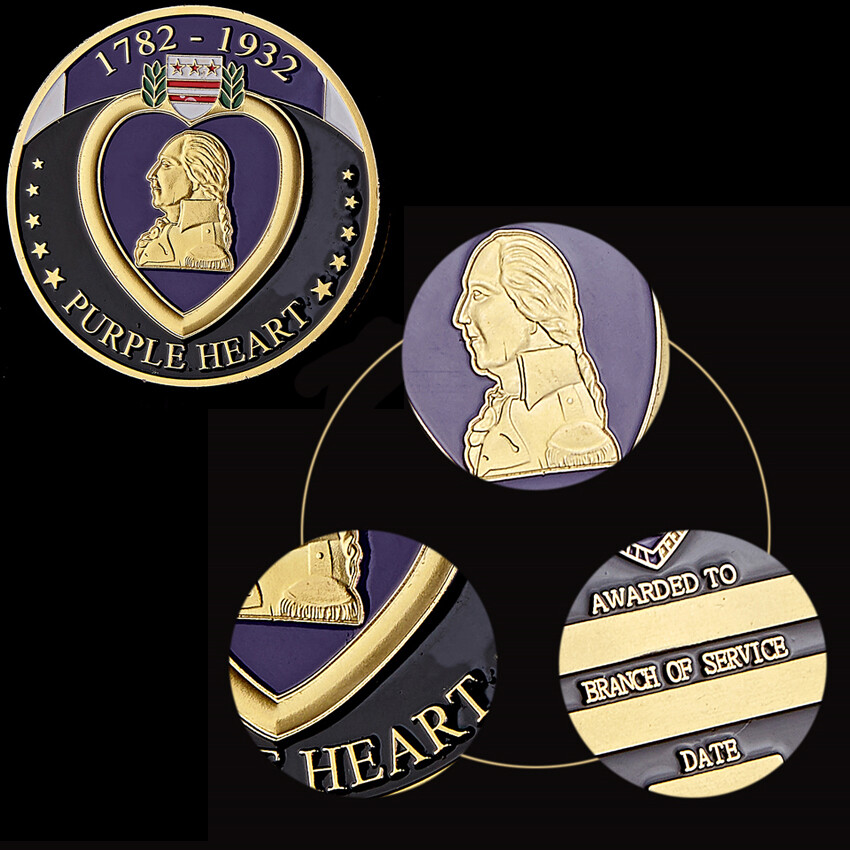 For The Military Merits USA Purple Heart Challenge 1782-1932 Coin Commemorative