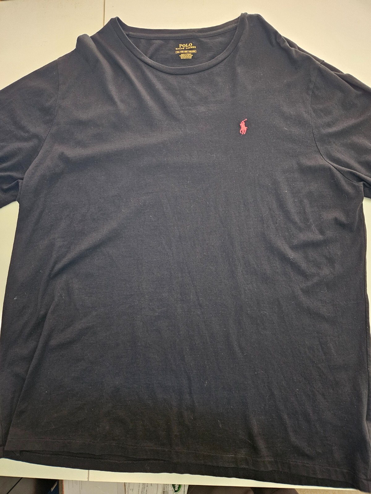 Polo uomo Ralph Lauren t shirt nera con pony rosso taglia XXL
