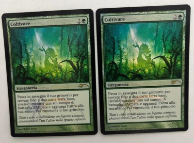 MTG 2X ITALIAN PROMO DCI FOIL CULTIVATE NM MAGIC THE GATHERING