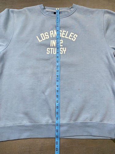 Felpa Vintage Stussy Int2 Los Angeles Blu Uomo XL Outdoor Skate Surf - Foto 10 di 12
