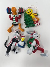 4 Looney Tunes Daffy Duck Bugs Tweety Christmas Ornaments Vintage Kurt Adler