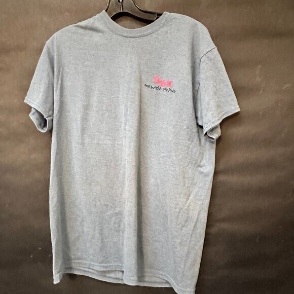 Yasa One World Tee Shirt Size Medium Blue gray VTG T-Shirt Short Sleeve Rasta View 4