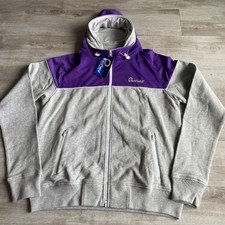 Women's Penfield Monson Sweat Hooded Zip Colourblock Jacket Purple Grey Sz Xl