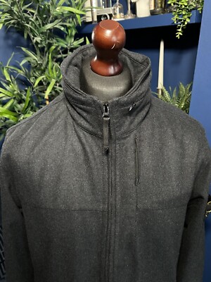 AW 2014 Stone Island Wool Zip Jacket Charcoal Grey Mens XL Terraces Casuals
