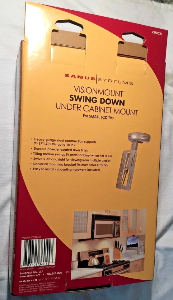 Montaje debajo del gabinete oscilante Sanus VMUC1S para televisores LCD pequeños Foto 3 de 4