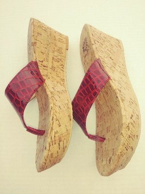 red yellow box flip flops