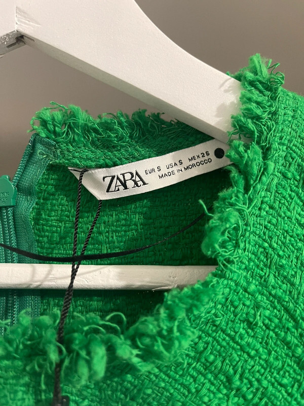 zara green fringe dress ZARA. Green feather midi dress T.xs – Hibuy market