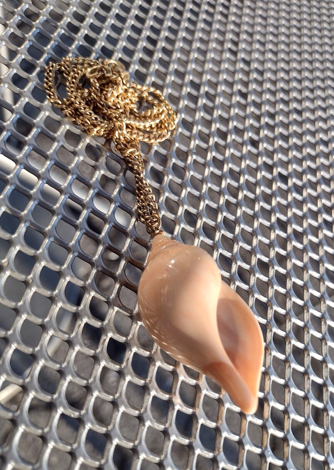 Vintage Avon Conch Sea Shell Lucite Necklace Pendant … Gem